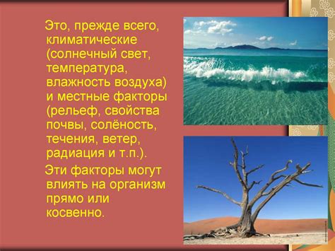 Климатические и экологические особенности морской среды