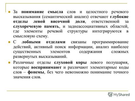 Понимание смысла его слов
