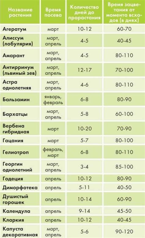 Сроки посева