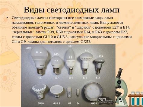 Виды и модели биполярных светодиодных ламп
