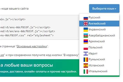 Выбор языка и настроек конфиденциальности