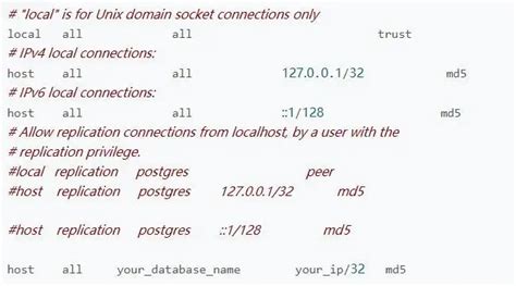 Использование команды "pg_hba.conf" для определения IP адреса