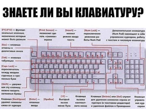 Клавиши быстрого доступа для редактирования текста