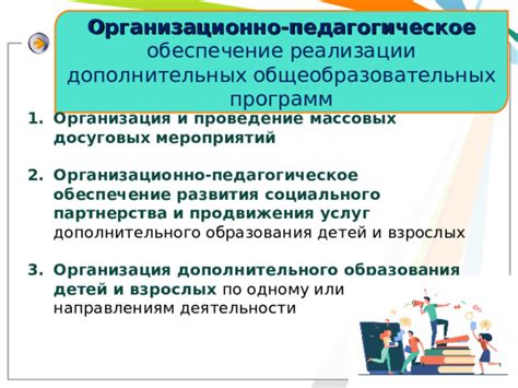Организация дополнительных мероприятий