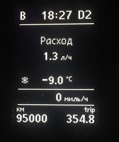 Отображение текущей скорости автомобиля