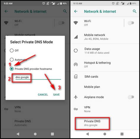 Подготовка к настройке частного DNS на Android Honor