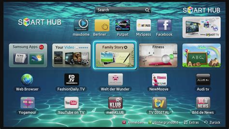 Поиск приложения в Samsung Smart Hub