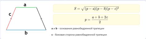 Пример расчета высоты равнобедренной трапеции