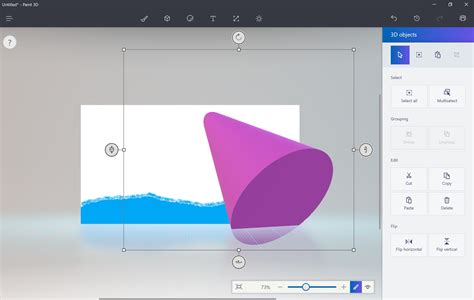 Пример создания работы с использованием холста в Paint 3D