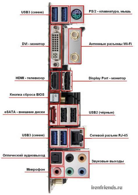 Разъёмы на задней панели