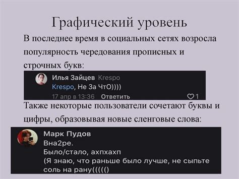 Сленг и его значения в сообщениях
