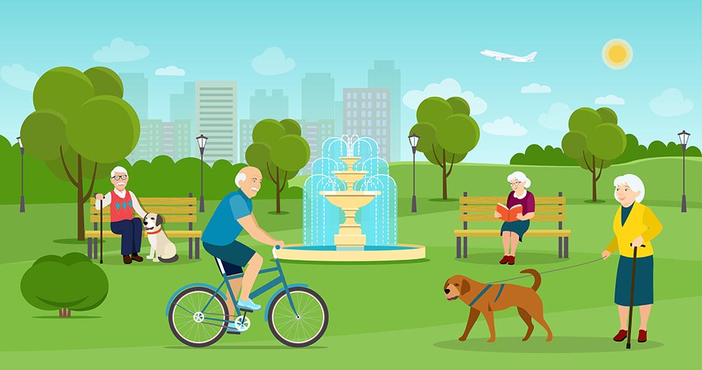 собака и люди преклонного возраста